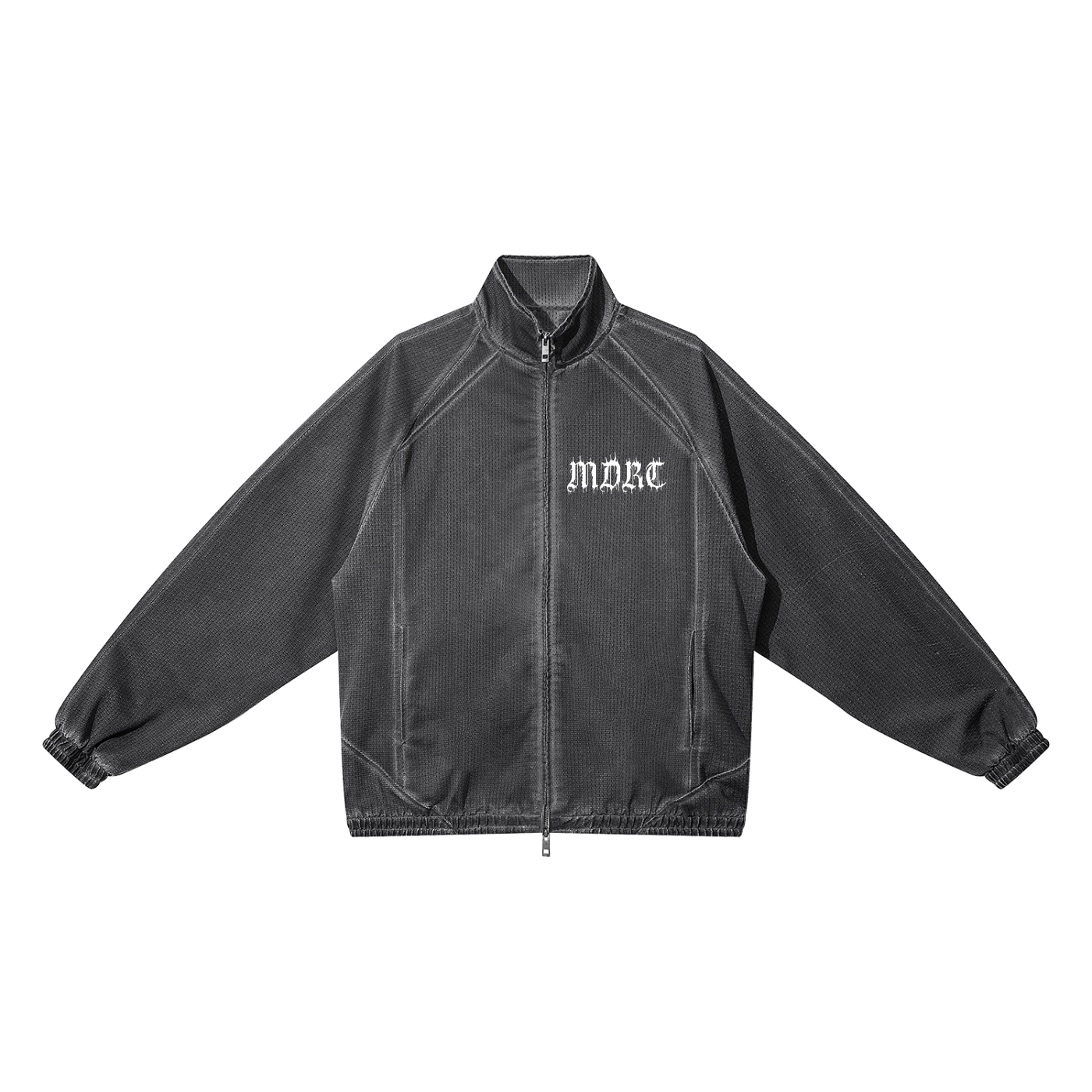 Unisex Vintage Wash Full Zip Mesh Jacket