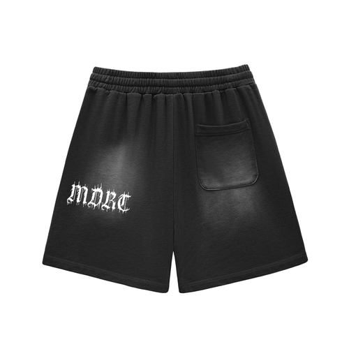 Sun Fade Raw Edge Cotton Shorts