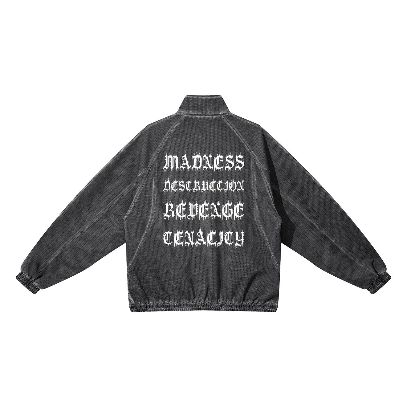 Unisex Vintage Wash Full Zip Mesh Jacket